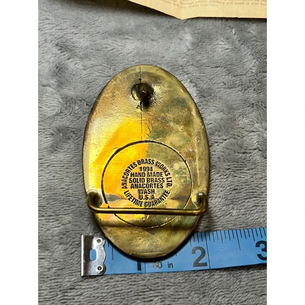 1994 Orlando Utilities Commission Solid Brass Belt Buckle Anacortes Works
